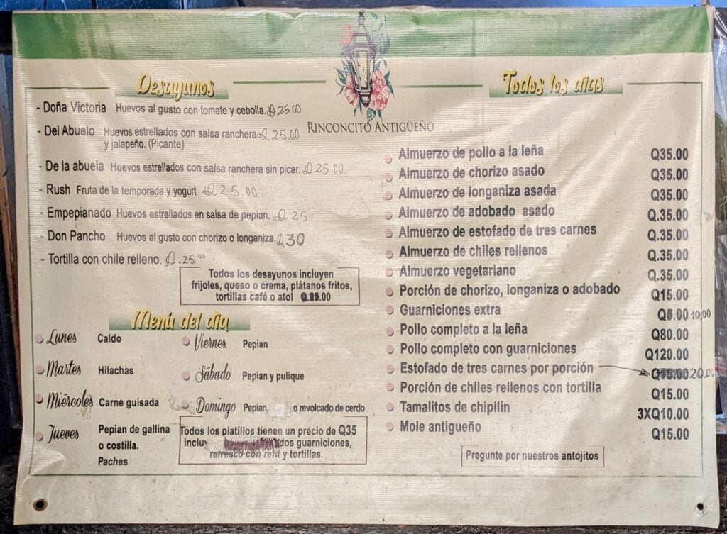 eat well on a budget in Guatemala two travel turtles