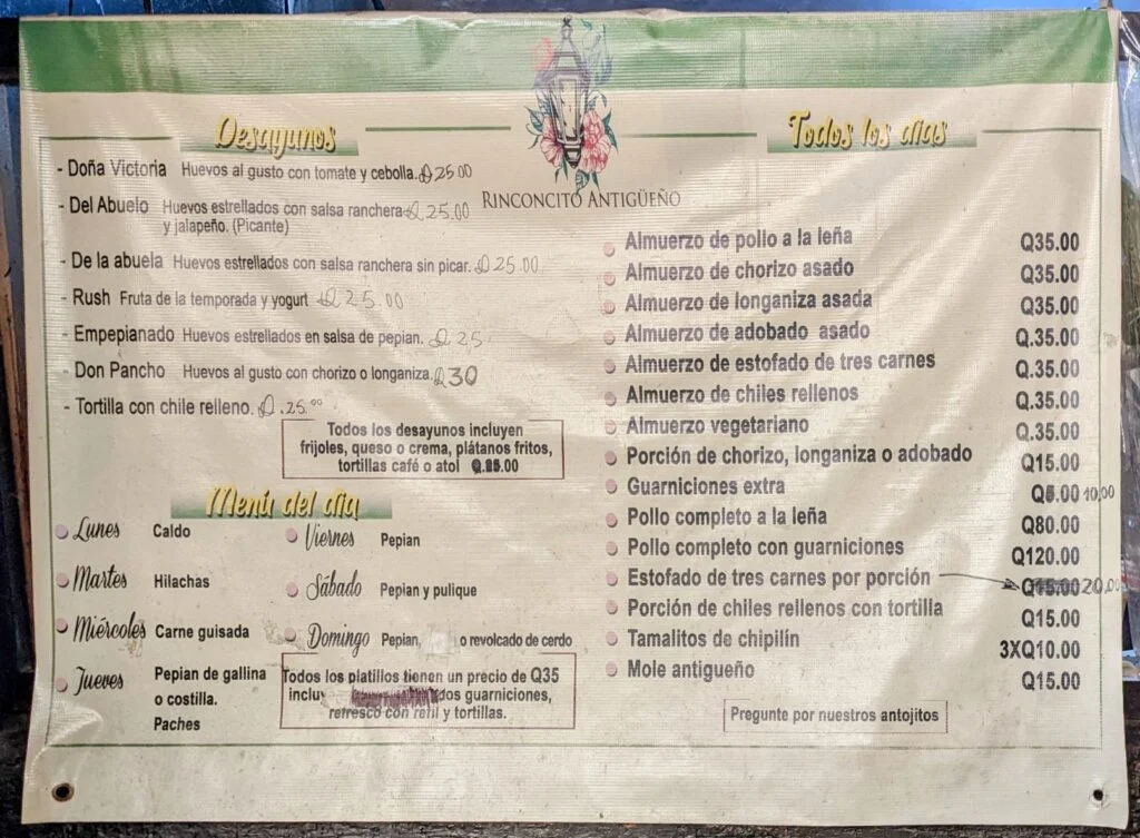 eat well on a budget in Guatemala two travel turtles