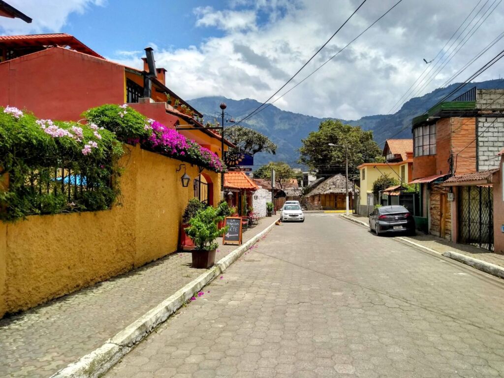 Streets of Baños de Agua Santa two travel turtles